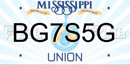 BG7S5G Mississippi License Plate