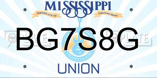 BG7S8G Mississippi License Plate