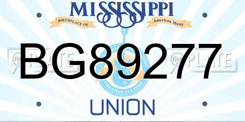BG89277 Mississippi License Plate