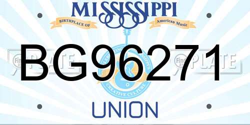 BG96271 Mississippi License Plate