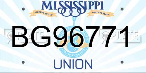 BG96771 Mississippi License Plate