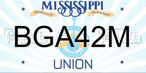 BGA42M Mississippi License Plate