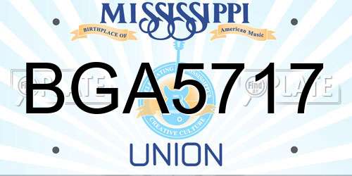 BGA5717 Mississippi License Plate