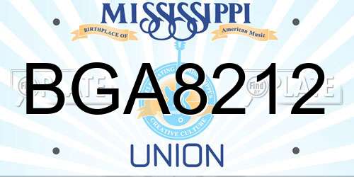 BGA8212 Mississippi License Plate