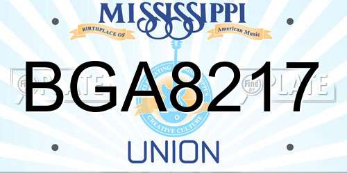 BGA8217 Mississippi License Plate