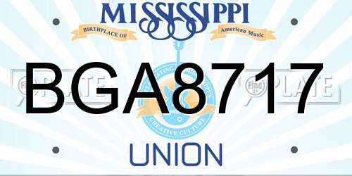 BGA8717 Mississippi License Plate