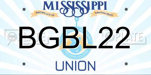 BGBL22 Mississippi License Plate