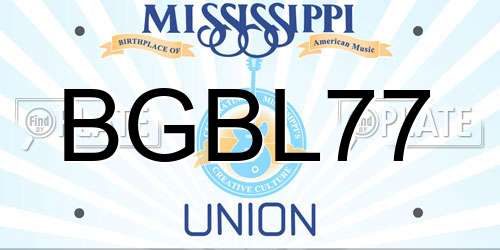 BGBL77 Mississippi License Plate