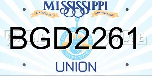 BGD2261 Mississippi License Plate