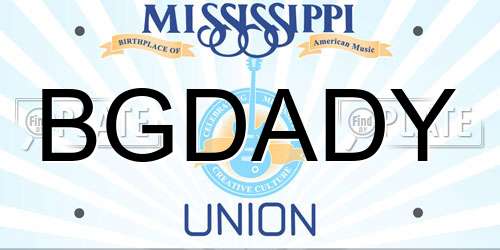 BGDADY Mississippi License Plate