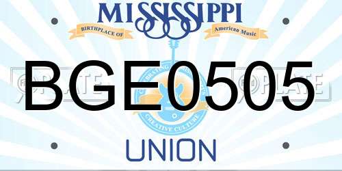 BGE0505 Mississippi License Plate