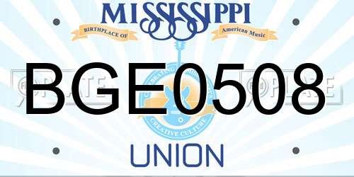 BGE0508 Mississippi License Plate