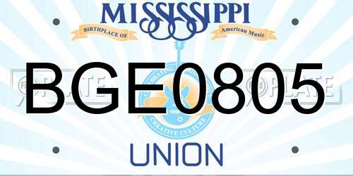 BGE0805 Mississippi License Plate