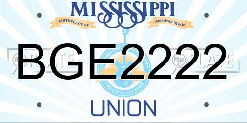 BGE2222 Mississippi License Plate