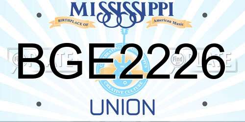 BGE2226 Mississippi License Plate