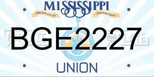 BGE2227 Mississippi License Plate