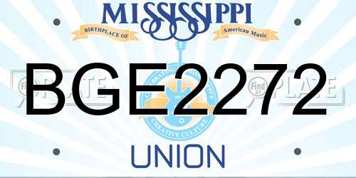 BGE2272 Mississippi License Plate