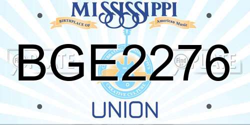 BGE2276 Mississippi License Plate