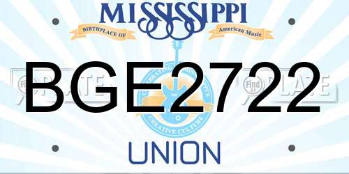 BGE2722 Mississippi License Plate