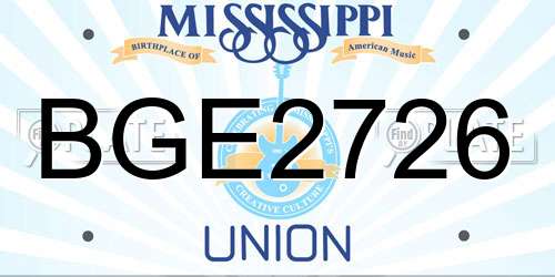 BGE2726 Mississippi License Plate