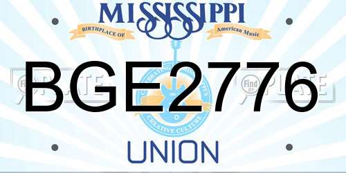 BGE2776 Mississippi License Plate