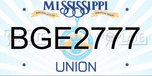 BGE2777 Mississippi License Plate