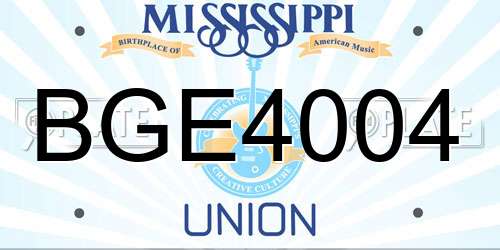 BGE4004 Mississippi License Plate
