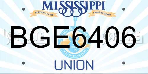 BGE6406 Mississippi License Plate