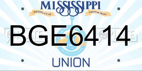 BGE6414 Mississippi License Plate