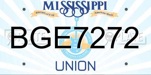 BGE7272 Mississippi License Plate