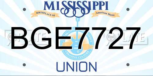 BGE7727 Mississippi License Plate