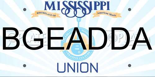 BGEADDA Mississippi License Plate
