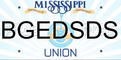 BGEDSDS Mississippi License Plate