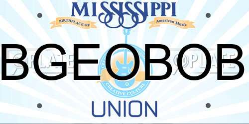 BGEOBOB Mississippi License Plate