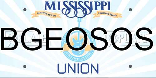 BGEOSOS Mississippi License Plate