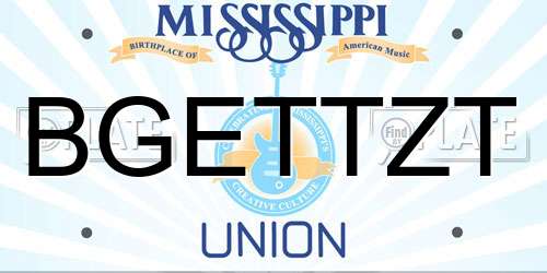 BGETTZT Mississippi License Plate