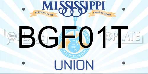 BGF01T Mississippi License Plate