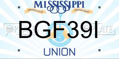 BGF39I Mississippi License Plate