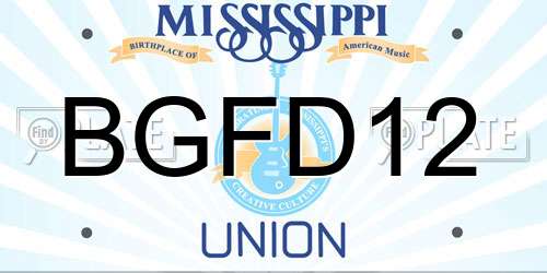 BGFD12 Mississippi License Plate