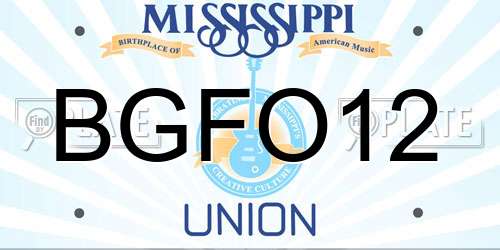 BGFO12 Mississippi License Plate