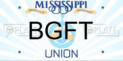 BGFT Mississippi License Plate