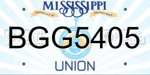 BGG5405 Mississippi License Plate