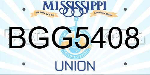 BGG5408 Mississippi License Plate