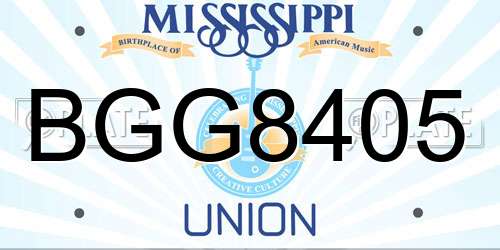BGG8405 Mississippi License Plate