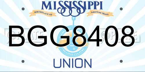 BGG8408 Mississippi License Plate