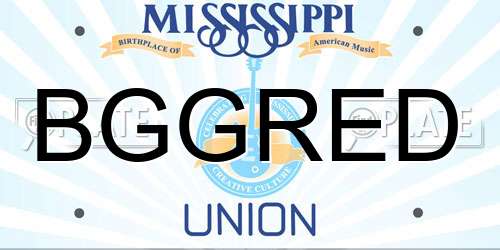 BGGRED Mississippi License Plate