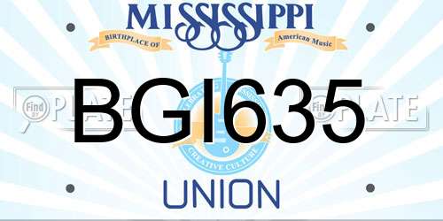 BGI635 Mississippi License Plate