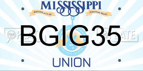 BGIG35 Mississippi License Plate