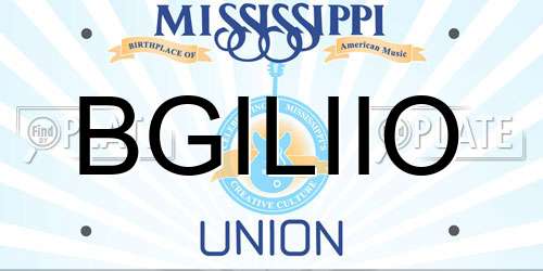 BGILIIO Mississippi License Plate
