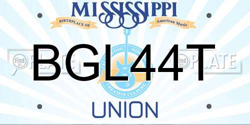 BGL44T Mississippi License Plate